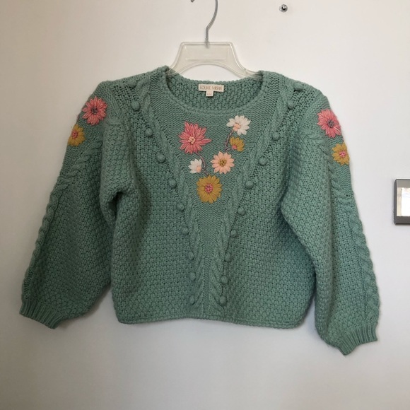 Louise Misha Acacia embroidered sweater Mineral Blue size 10Y - Picture 3 of 15